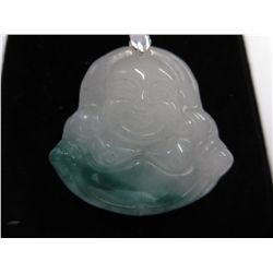 Sterling silver jade Buddha necklace