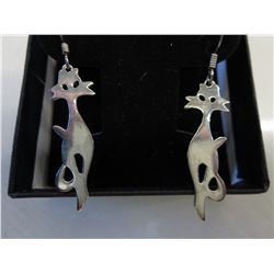Sterling silver cat earrings