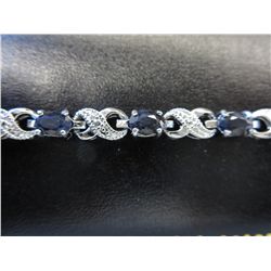Sapphire & diamond ladies tennis bracelet