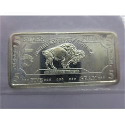 .999 solid silver American buffalo bar