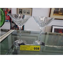 Two Mikasa crystal wine glasses