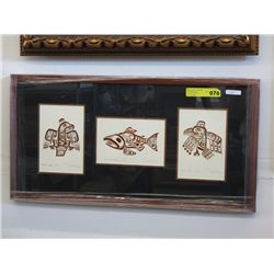 "Haida Eagle, Salmon, Raven" - Framed