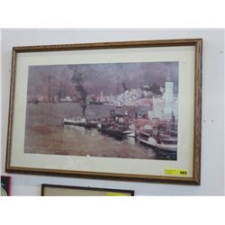 Large framed nautical print by Tam Roberts