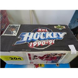 Box of NHL 1990-91 Hockey cards