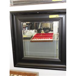 Wood framed beveled mirror