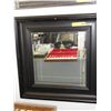 Image 1 : Wood framed beveled mirror