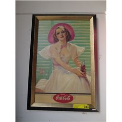 Framed Coca-Cola advertising print