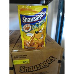 Case of Snausages dog treats Beef & Cheese