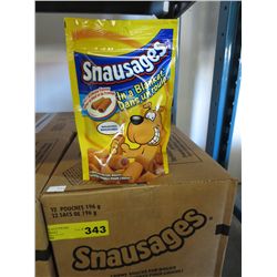 Case of Snausages dog treats Beef & Cheese