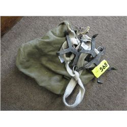 Strap on military ice cleats, with bag