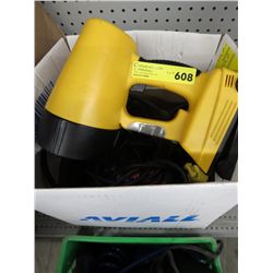 Box containing spot light and drills