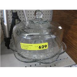 Glass dome covered cake stand