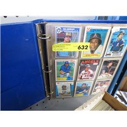 Binder of baseball cards