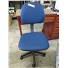 Image 1 : Blue upholstered swivel task chair