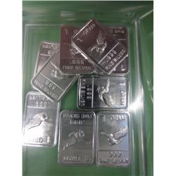 10 x .999 silver American eagle bars