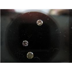 3 loose round cut genuine diamonds