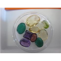 Assorted large cut gemstones