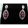 Image 1 : Brand new ruby & diamond drop earrings in silver