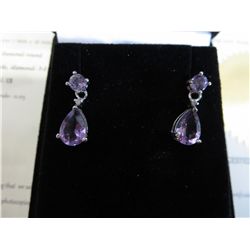 Amethyst & diamond earrings.