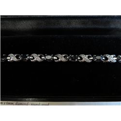 Genuine 6 carat blue sapphire & diamond bracelet