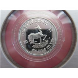 2013 South African Kruggrand. 999 silver round