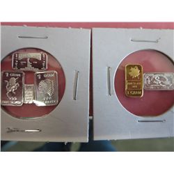 .999 silver assorted one gram bars
