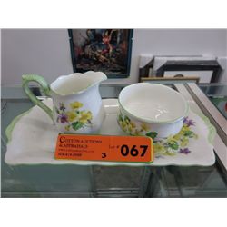 Royal Albert cream, sugar and tray