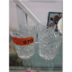 4 heavy cut crystal old fashioned glasses