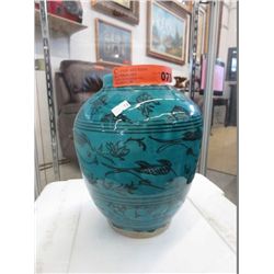 Vintage, hand painted, glazed vase.