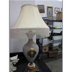 Vintage - Hand painted glass table lamp