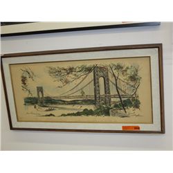Framed John Haymson watercolor print