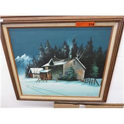 Framed paint on canvas by Moy Tic