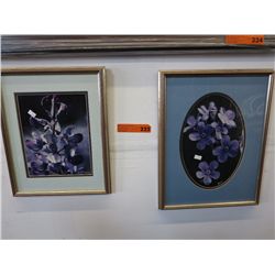 Two framed flower prints