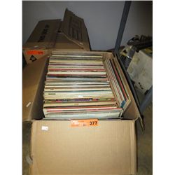 Box containing approx 75 vintage record albums