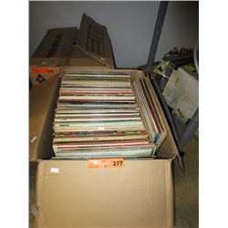 Box containing approx 75 vintage record albums