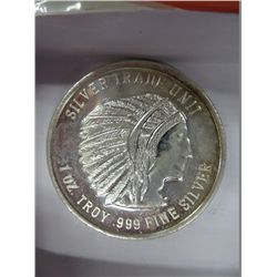 .999 silver 1 oz. silver coin - Native head motif