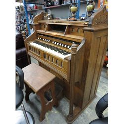 Esty parlour size pump organ with stool