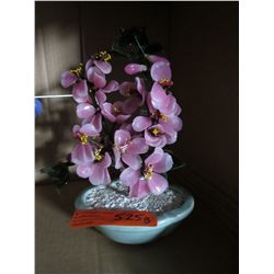 Carved Jadeite floral arrangement in pot