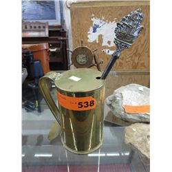 Brass tankard with brass & clay pestle