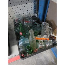 Vintage bottles and glasses
