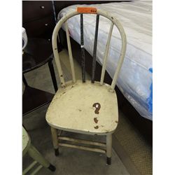 Pair of vintage hoop back wooden chairs