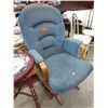 Image 1 : Blue upholstered gliding rocker