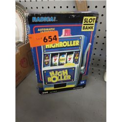 HIghroller Slot Bank, in box. 4" x 7"