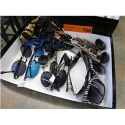 Box of sunglasses & hair bands