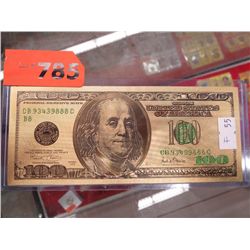 24 Karat 99.9% Gold $100 Dollar *Green Seal"