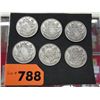 Image 1 : Six Canadian 50-cent pieces, circulated
