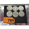Image 1 : Six Canadian 50-cent pieces - circulated