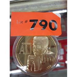 Gold clad Muhammad Ali collector medallion