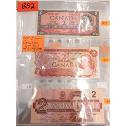 Last 3 issues of Canadian 2 Dollar Bills