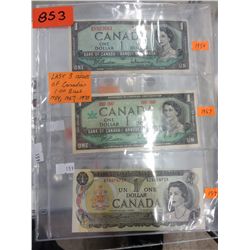 Last 3 issues of Canadian 1 Dollar Bills